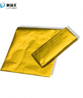 Gold Color Embossed Paper Backed Aluminum Foil Food Chocolate Wrapping 7micron Foil +28GSM Paper Printed Sheet