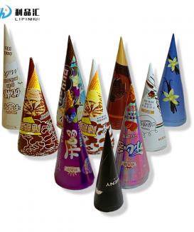 Disposable Custom Promotional Ice Cream Cone Paper Conic Cone Paper Sleeves Wrapping