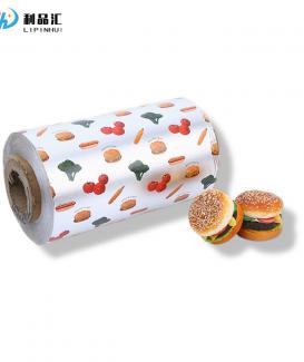 Food Grade Hamburger Greaseproof Aluminum Foil Wrapping Paper Aluminum Coated Wrap